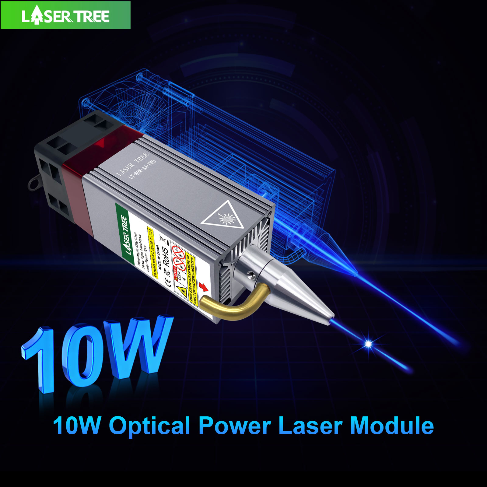 Metal Laser Cutter Head - Árbol láser 5W 10W Módulo láser