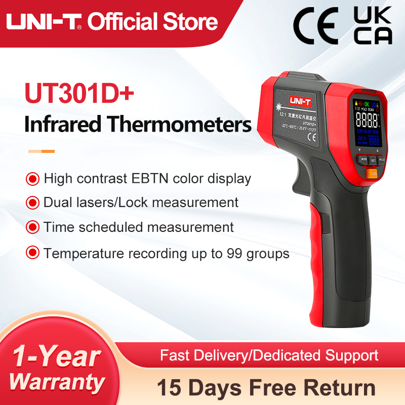 Industrial Laser Thermometer Gun - Termómetro Digital infrarrojo UNI-T, medidor de