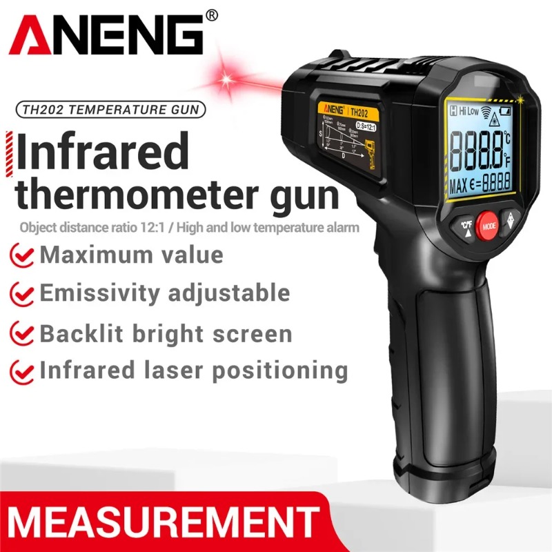 Industrial Laser Thermometer Gun - ANENG TH202 Termómetros industriales de mano