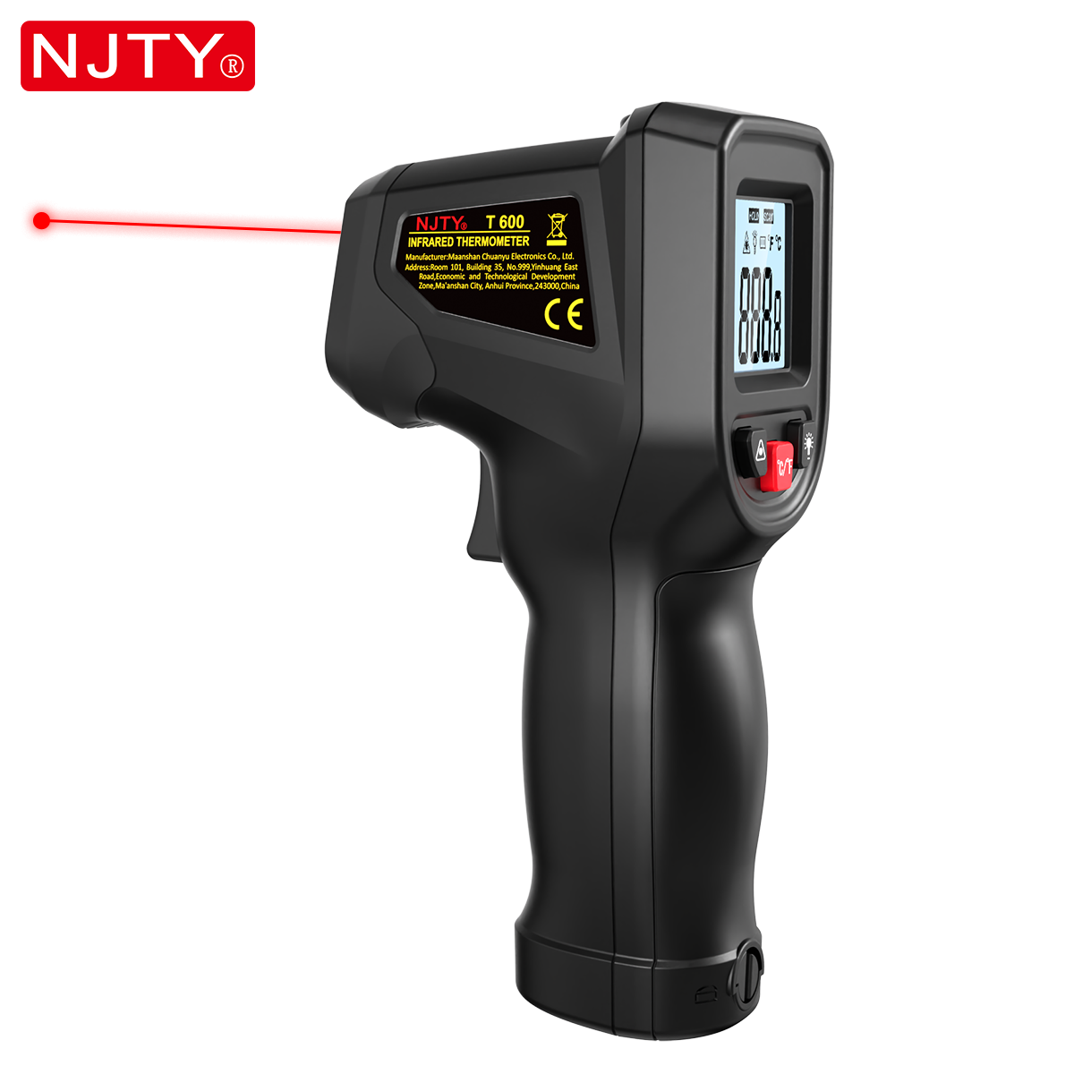 Industrial Laser Thermometer Gun - NJTY T600 Pistola Termómetro Infrarrojo Sin