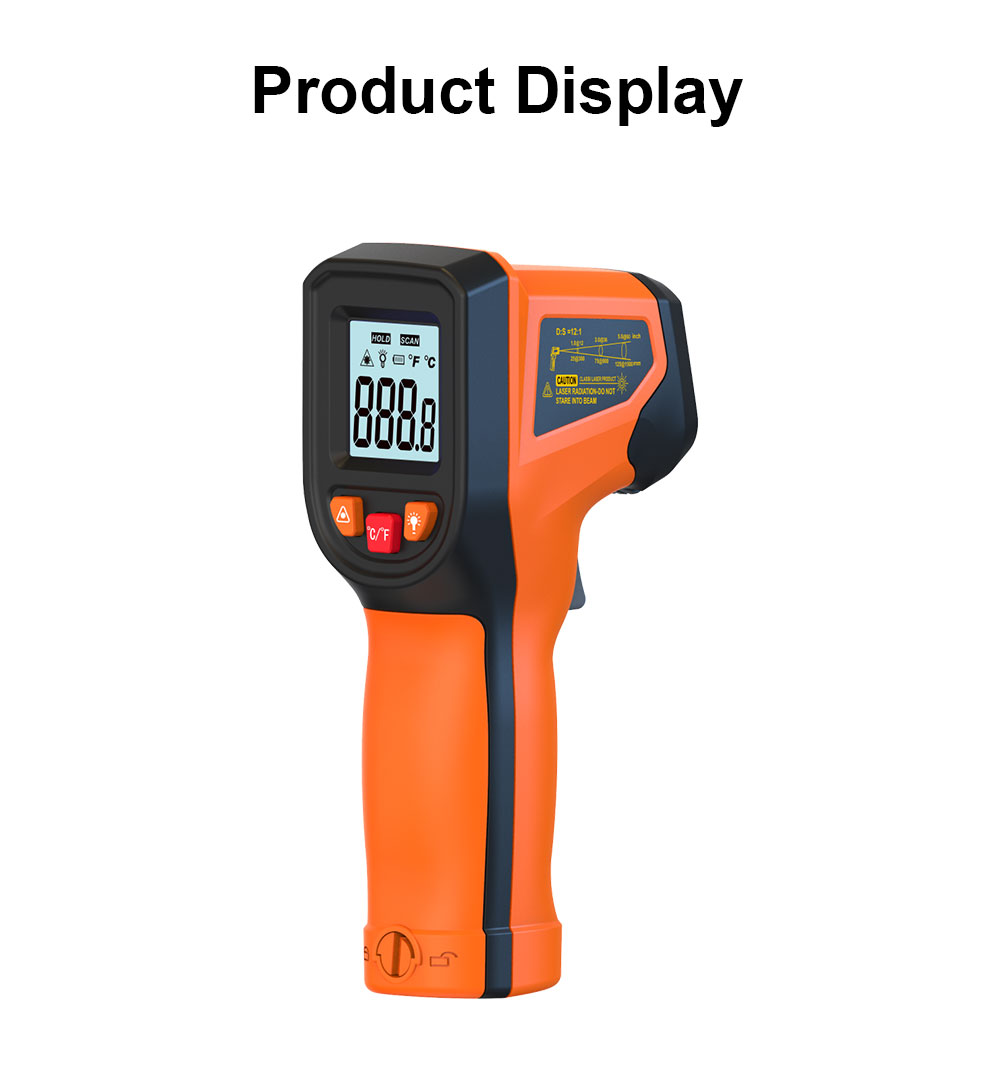 Industrial Laser Thermometer Gun - Termómetro Infrarrojo Digital T600 T600A (-50°C)