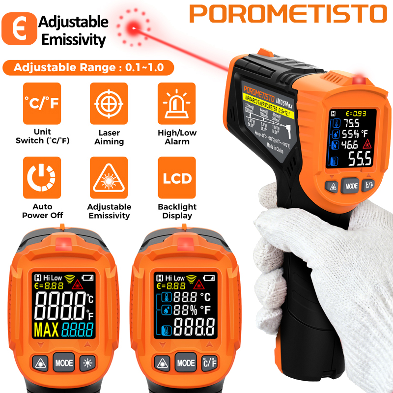 Industrial Laser Temperature Sensor - Termómetro Infrarrojo -50~380C, Termómetro Digital Profesional