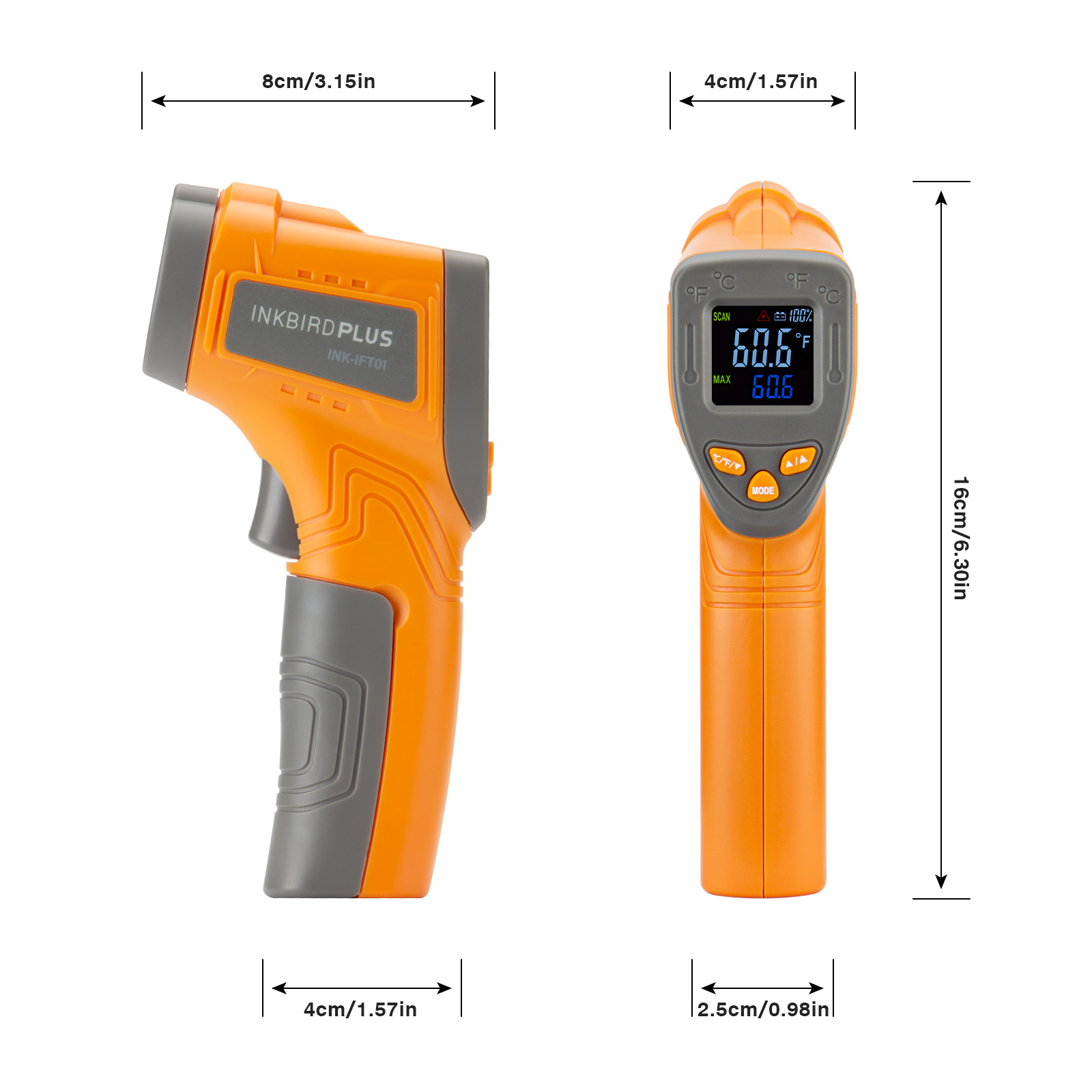 Inkbird-termómetro láser infra - Industrial Laser Temperature Sensor reseña y precio
