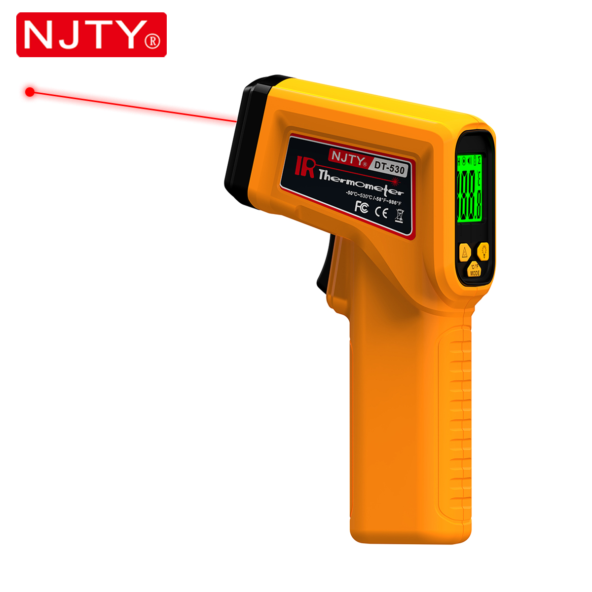 NJTY Termómetro infrarrojo Lás - Industrial Laser Thermometer Gun reseña y precio