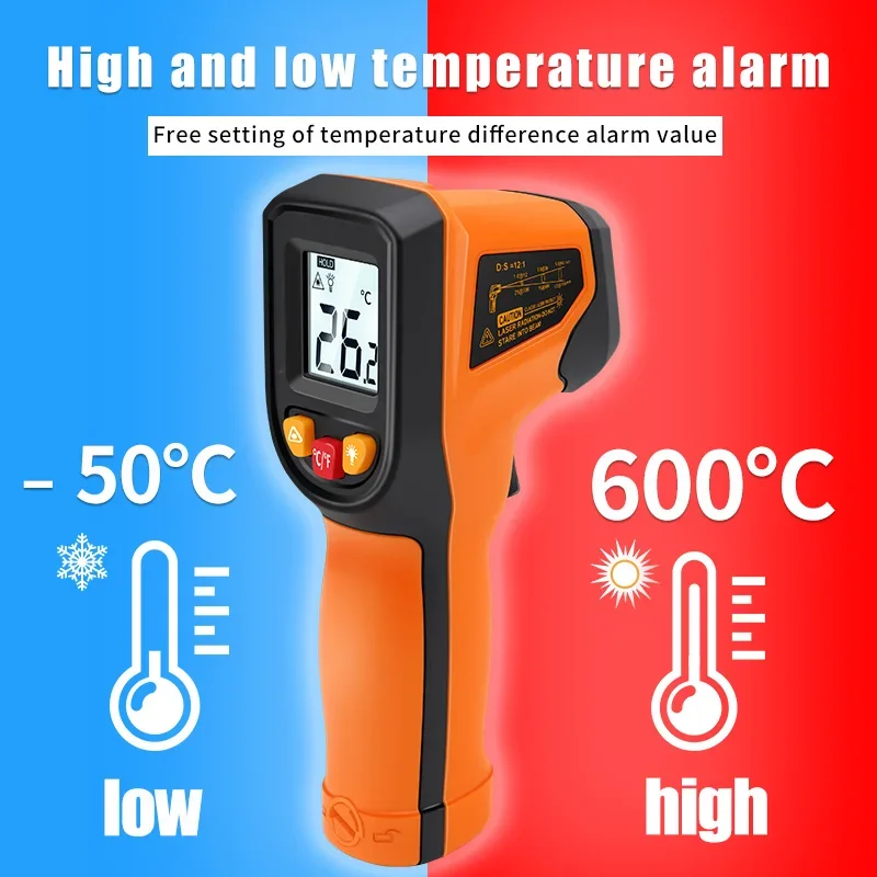 Termómetro infrarrojo digital  - Industrial Laser Thermometer Gun reseña y precio