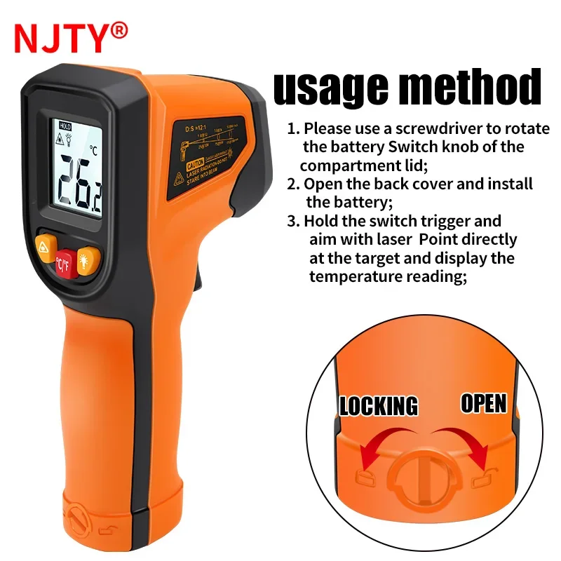 Termómetro infrarrojo digital  - Industrial Laser Thermometer Gun reseña y precio