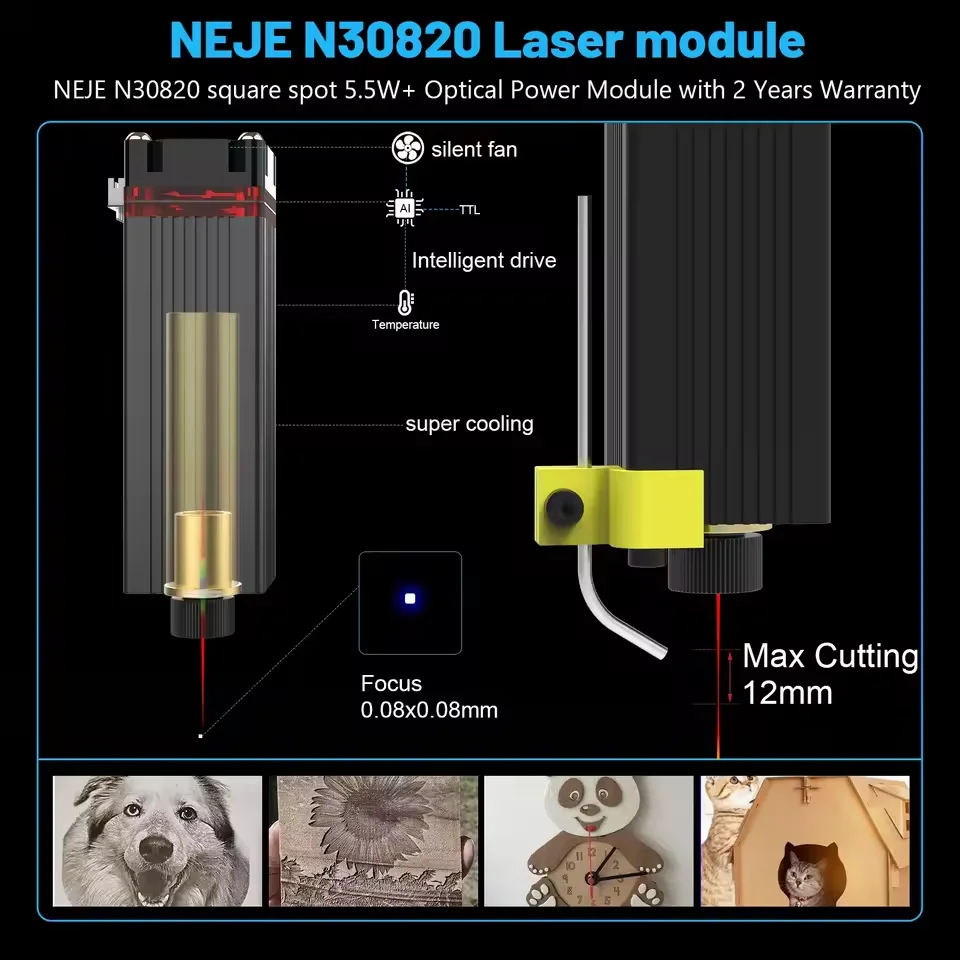 Módulo Láser NEJE de 20W con K - Metal Laser Cutter Head reseña y precio