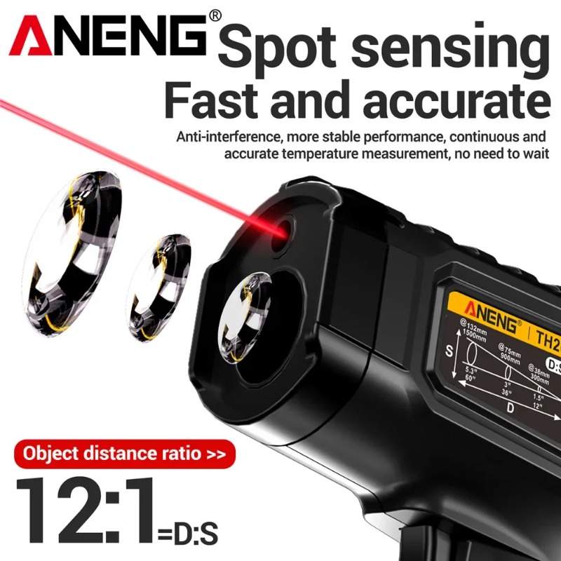 ANENG TH202 Termómetros indust - Industrial Laser Thermometer Gun reseña y precio